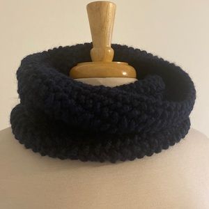 Navy Crochet Neckwarmer/Tube Scarf